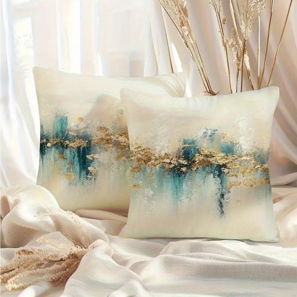 2 Boho Style Abstract Art Throw Pillows - Picture 8 of 8
